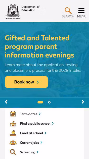 Screenshot of education.wa.edu.au