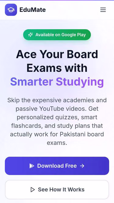 Screenshot of edumate.pk