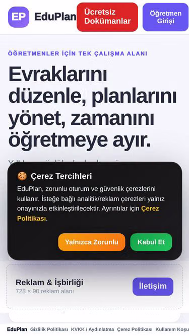 Screenshot of eduplan.tr