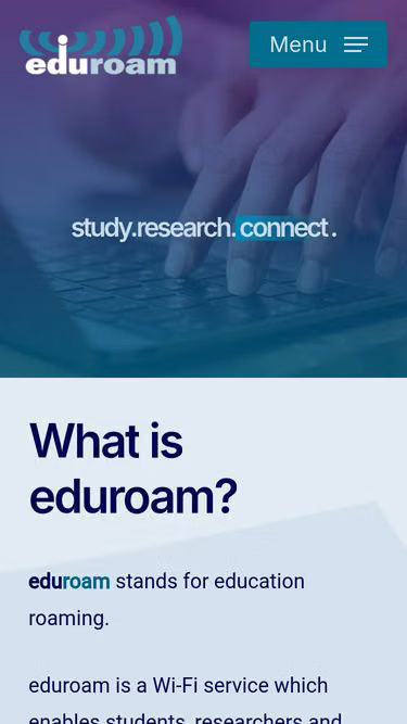 Screenshot of eduroam.ie
