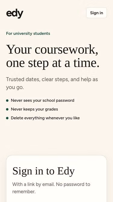 Screenshot of edy.academy