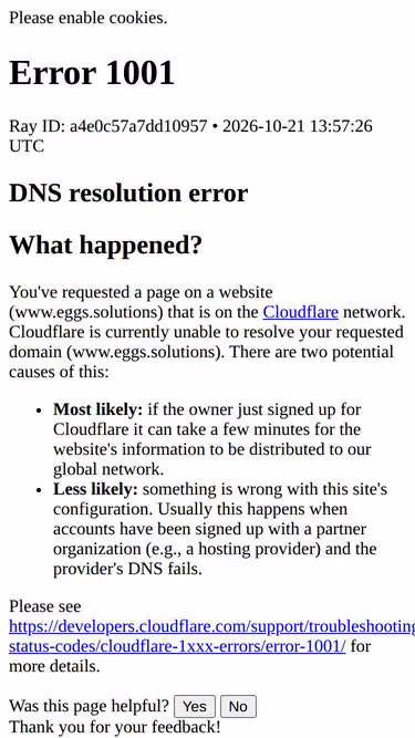 Screenshot of eggs.solutions