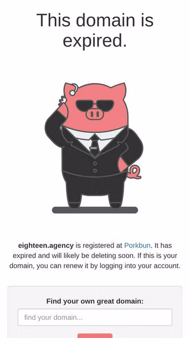 Screenshot of eighteen.agency