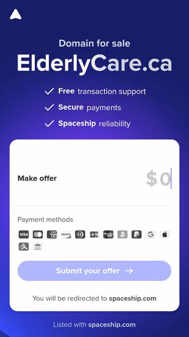 Screenshot of elderlycare.ca