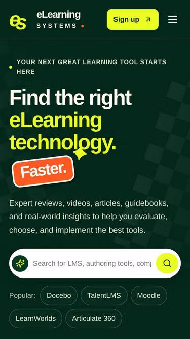 Screenshot of elearning.systems