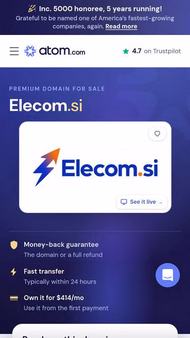 Screenshot of elecom.si