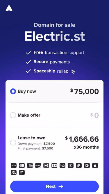 Screenshot of electric.st