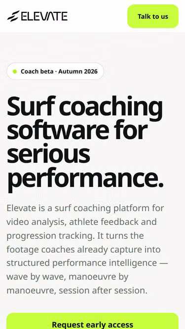 Screenshot of elevateperformance.ai