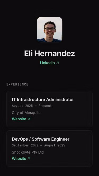 Screenshot of eli.tf