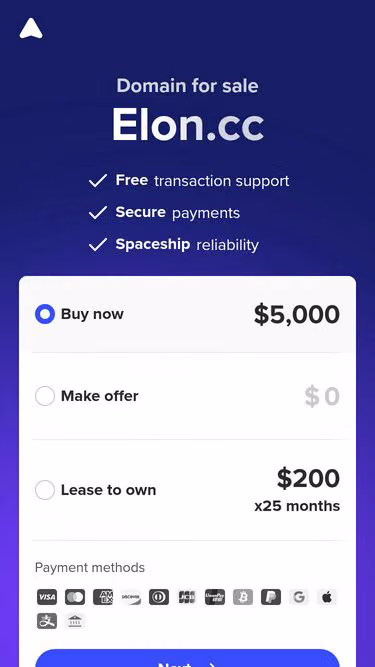 Screenshot of elon.cc