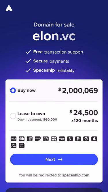 Screenshot of elon.vc