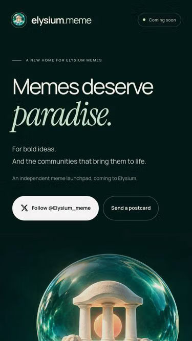 Screenshot of elysium.meme