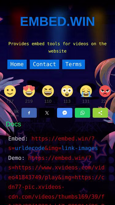 Screenshot of embed.win