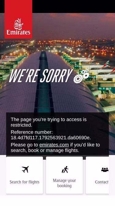 Screenshot of emirates.bh