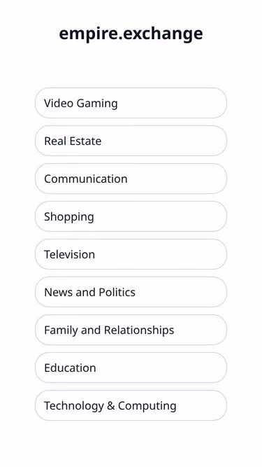 Screenshot of empire.exchange