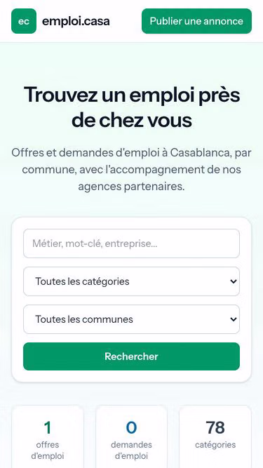 Screenshot of emploi.casa
