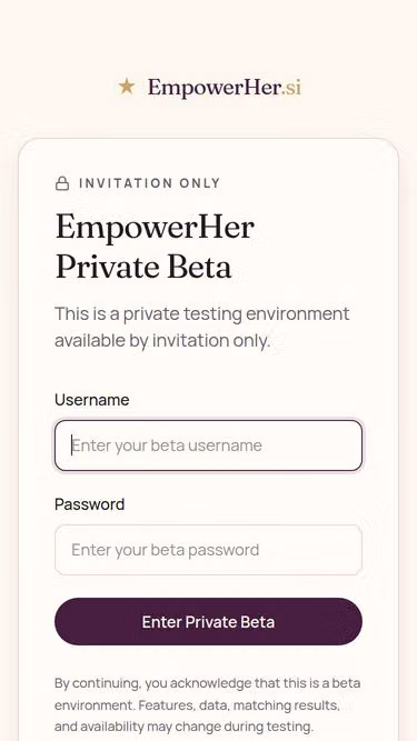 Screenshot of empowerher.si