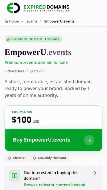 Screenshot of empoweru.events