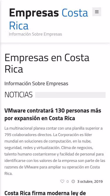 Screenshot of empresas.co.cr