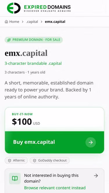 Screenshot of emx.capital