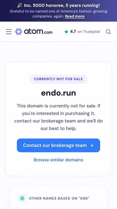 Screenshot of endo.run