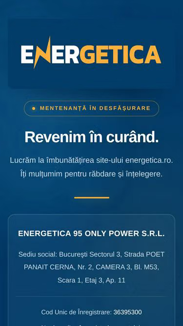 Screenshot of energetica.ro