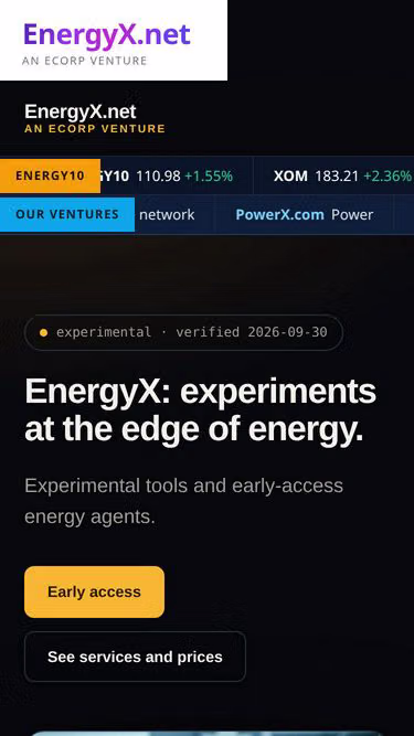 Screenshot of energyx.net