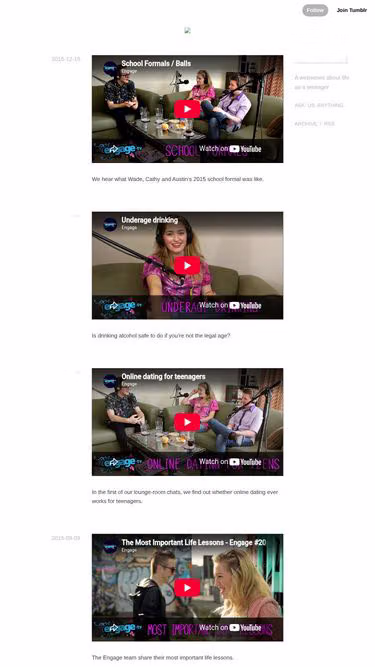 Screenshot of engage.tv