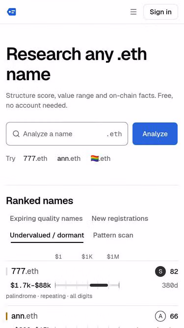 Screenshot of ens.market
