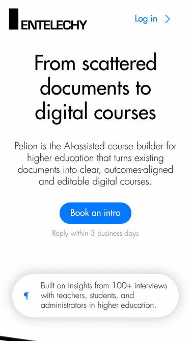 Screenshot of entelechy.se