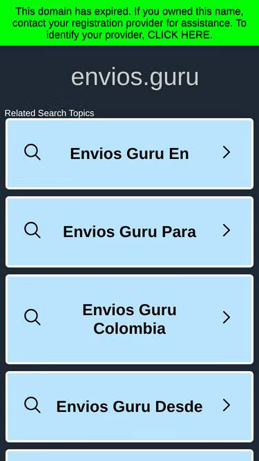 Screenshot of envios.guru