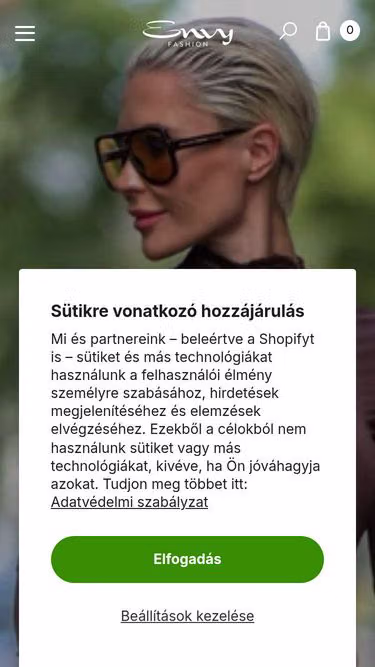 Screenshot of envy.hu
