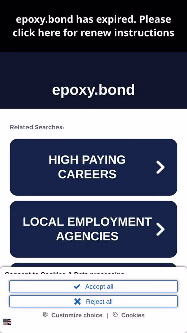 Screenshot of epoxy.bond