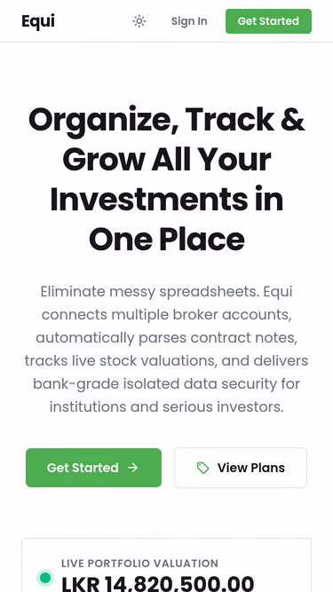 Screenshot of equi.lk