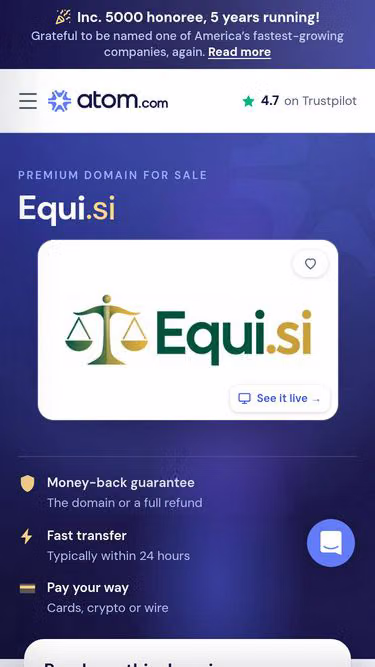 Screenshot of equi.si
