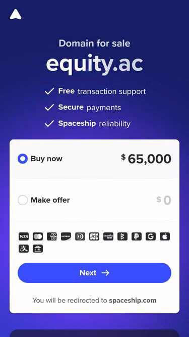Screenshot of equity.ac