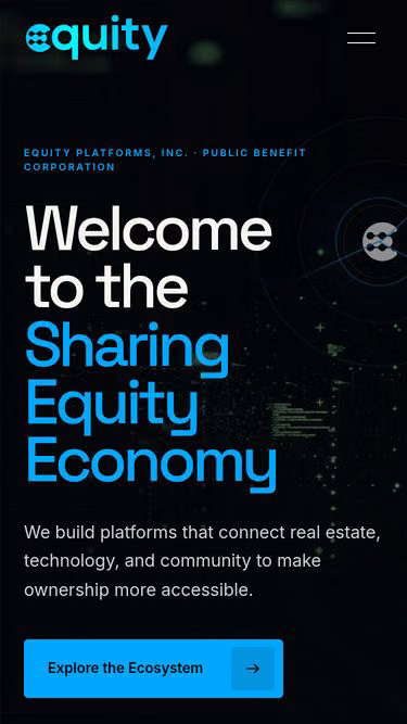 Screenshot of equity.gives