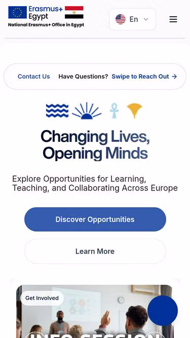 Screenshot of erasmus.edu.eg