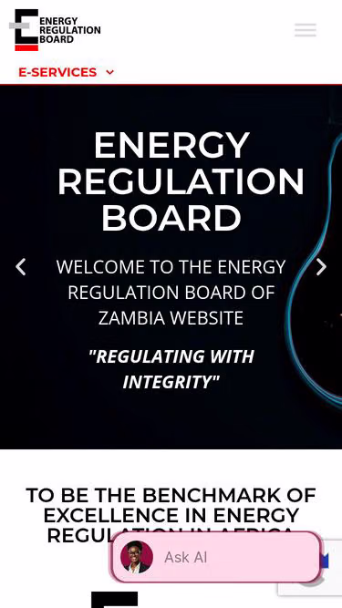Screenshot of erb.org.zm