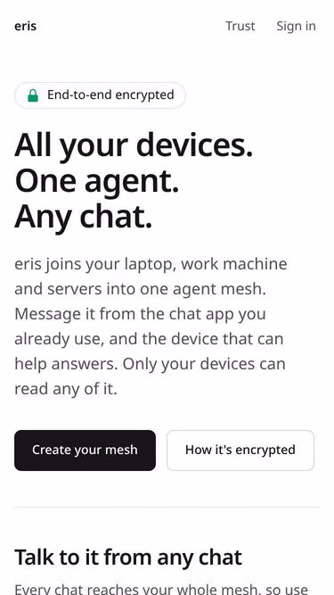 Screenshot of eris.talk