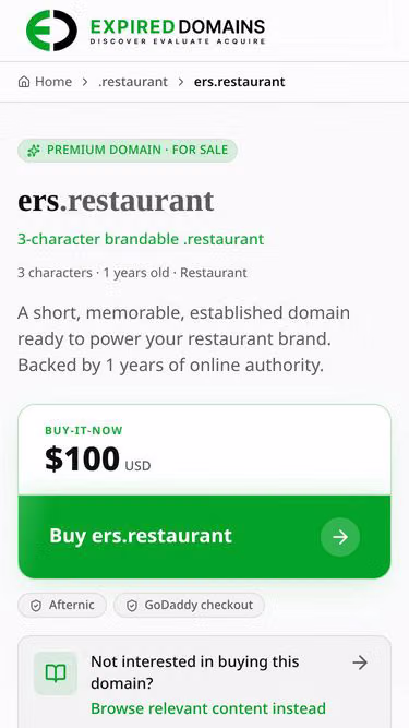 Screenshot of ers.restaurant