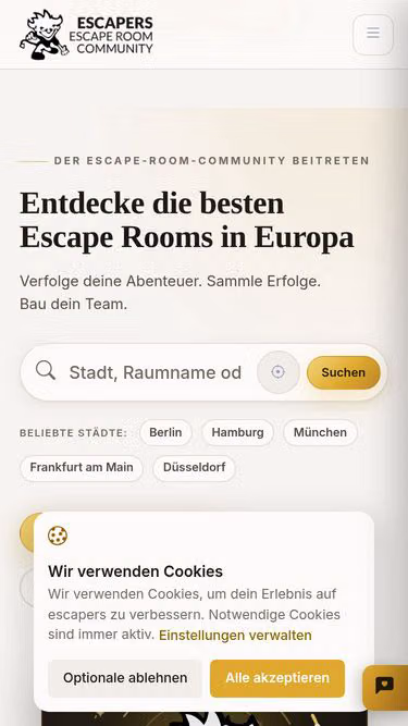 Screenshot of escapers.de