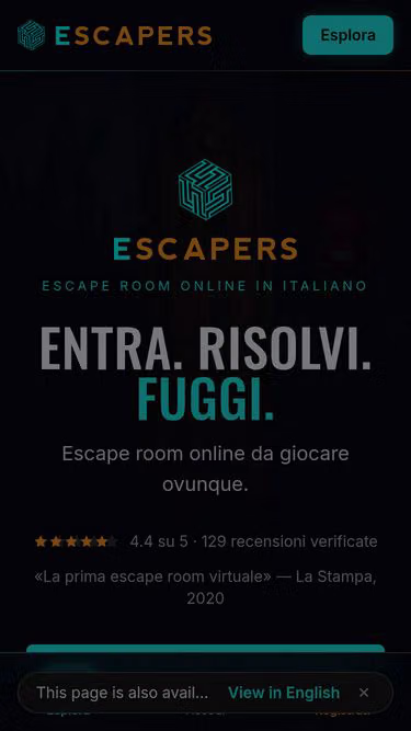 Screenshot of escapers.it
