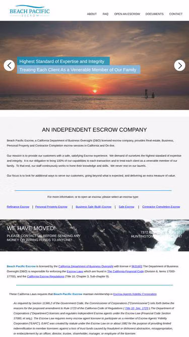 Screenshot of escrow.net