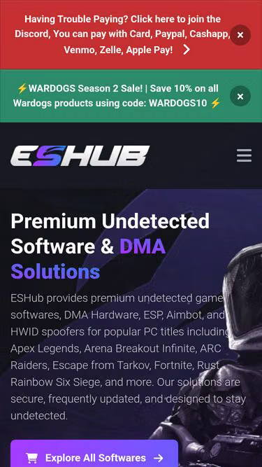 Screenshot of eshub.xyz