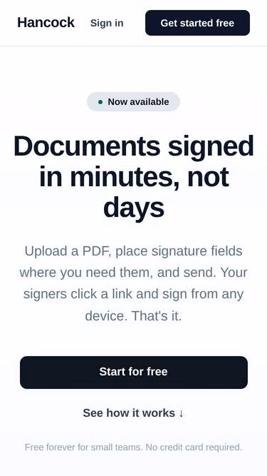 Screenshot of esign.sh