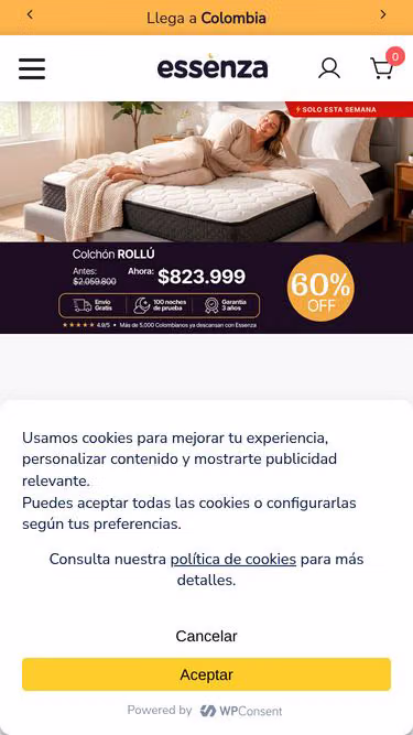 Screenshot of essenza.com.co
