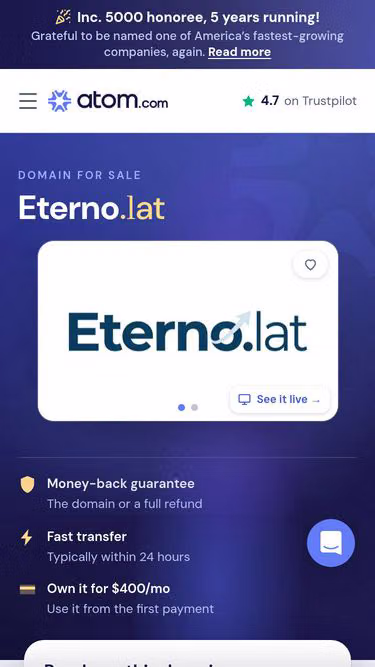 Screenshot of eterno.lat