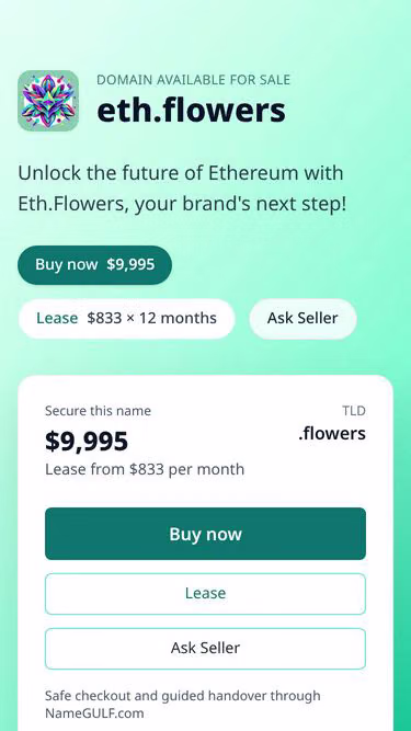 Screenshot of eth.flowers