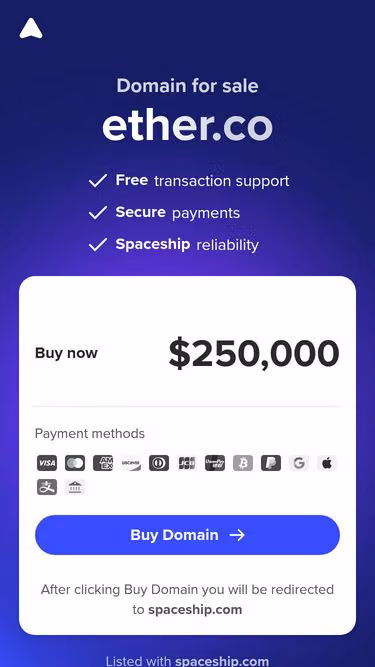 Screenshot of ether.co